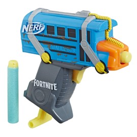 NERF Fortnite Mikro Battle Bus MicroShots Dart Blaster und 2 Elite Darts für Kinder, Teenager, Erwachsene