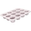 Non-stick Canele Molds Baking Pans for Cupcakes, 12 Cavities Mini Cupcake Baking Tray Muffin Pan Bakeware for Oven Baking (Champagne Gold)