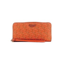 GUESS Laurel SLG Zip Around Wallet L Orange Logo, Orange logo, Classic