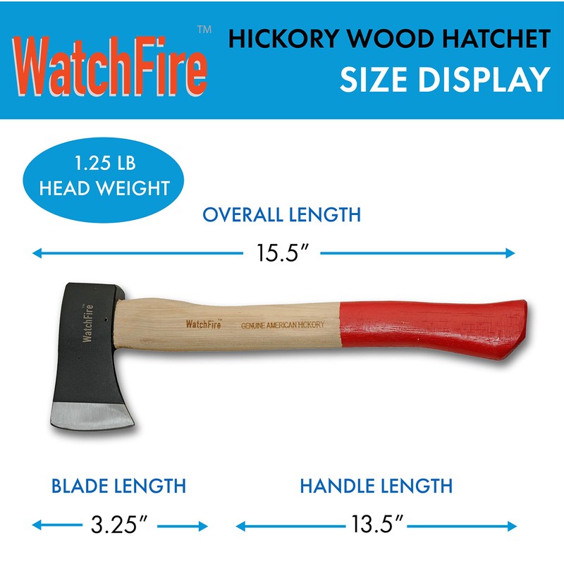 SZCO Watchfire 16" Camp Axe, Hickory Handle