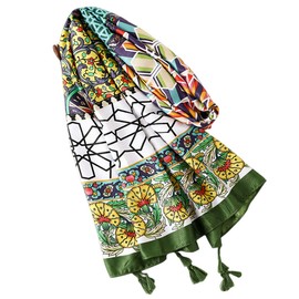 FAIRYGATE Ladies Scarves Lightweight Clearance Women's Fashion Tassel Scarf Long Oversized Cotton Soft Shawls and Wraps Lovely Present for Her 69005