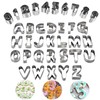 YACHUN 36 Pcs Stainless Steel Cookie Cutters Alphabet Numbers Symbols