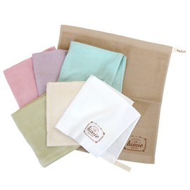 Hiorie(ヒオリエ) Made in Japan, Natural Gauze Hand Towels, Set of 7, Assorted 7 Colors 01, Loop Attached, Senshu Towel
