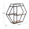 Synovana Industrial Style Hexagon-Shaped Wall Shelves, 3 Tier Decorative Floating