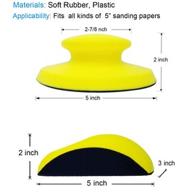 Paquete de 2 bloques de lijado de 5 pulgadas con gancho y bucle de lijado redondo y mouse para muebles de madera, restauración del hogar, artes y manualidades