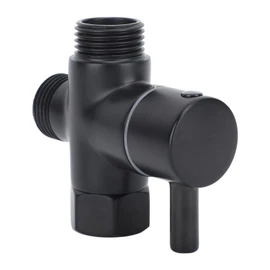 Válvula Desviadora de 3 Vías, Válvula Desviadora de Brazo de Ducha Fácil de Instalar G1/2 para Baño (BLACK)