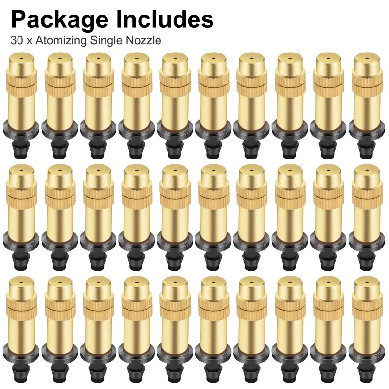 NSIoutlet 30pcs Adjustable Brass Misting Nozzles Spray Sprinkler Set for