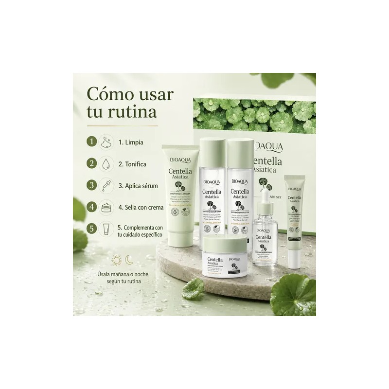 Kit Facial Centella Asiática, Acné, Manchas Arrugas,grasa,6p