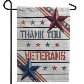 America Forever Thank You Veterans Garden Flag 12.5 x 18 inch Double Sided Happy Veteran's Day Memorial Day Stars and Stripes Patriotic USA Seasonal Yard Outdoor Decoration