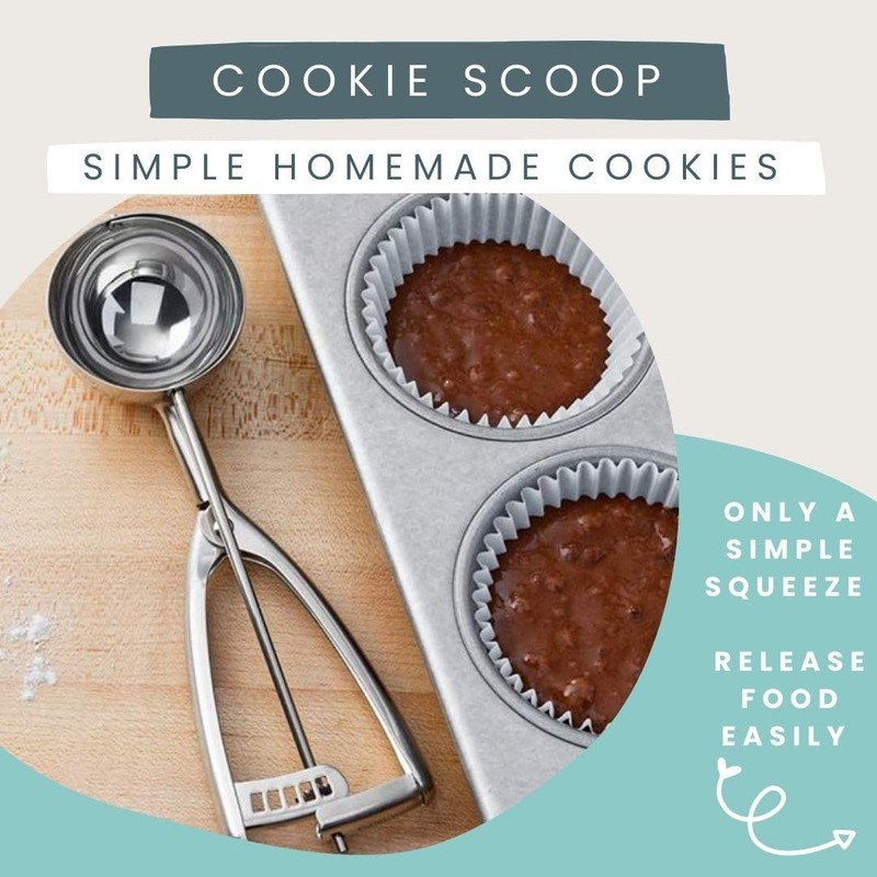 Cookie Scoop, 18/8 Stainless Steel Cookie Scooper, Cookie Scoops for