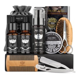 Kit De Cuidado De Barba Isner Mile Beard Care Con Champú Y A