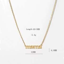Dainty Mama Chocker Necklace for Women 18k Gold Plated Mom Initial Letter Pendant Necklaces Necklace Mama Adjustable Chain Fashion Jewelry Mother's Day Birthday Christmas Gift for Mother, Metal, No