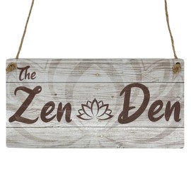 Second Ave The Zen Den Relax Wooden Hanging Rectangle Home Yoga Sign Plaque