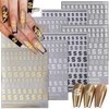 DANNEASY 8 Sheets Dollar Nail Stickers for Acrylic Nails Gold