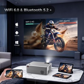 Wellsonic Native 1080P Mini Projector, Real 240 ANSI Lumens, Easy Dust Cleaning Design, Quiet Cooling System, Dual USB & HDMI, Adjustable Metal Stand