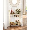 VASAGLE Bar Cart Gold, Home Bar Serving Cart, Wine Cart
