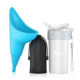 Urinella for women, portable reusable pee aid for women with extension tube, suitable for travel, festivals, camping, traffic jams, etc. Includes waterproof bag and waterproof cup