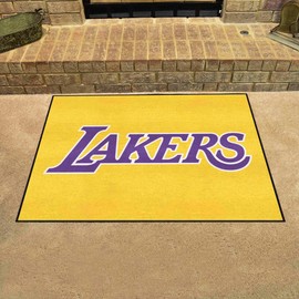 FANMATS 36986 Los Angeles Lakers Basketball Rug - 27in. Diameter