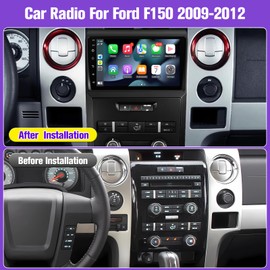 Leadfan Car Stereo Radio for Ford Focus 2012 2013 2014 2015 2016 2017 2018, Wireless Apple CarPlay/Android Auto/WiFi/Mirror Link/GPS Navigation/SWC/Backup Camera/Mic (for Ford F150 2009-2013)