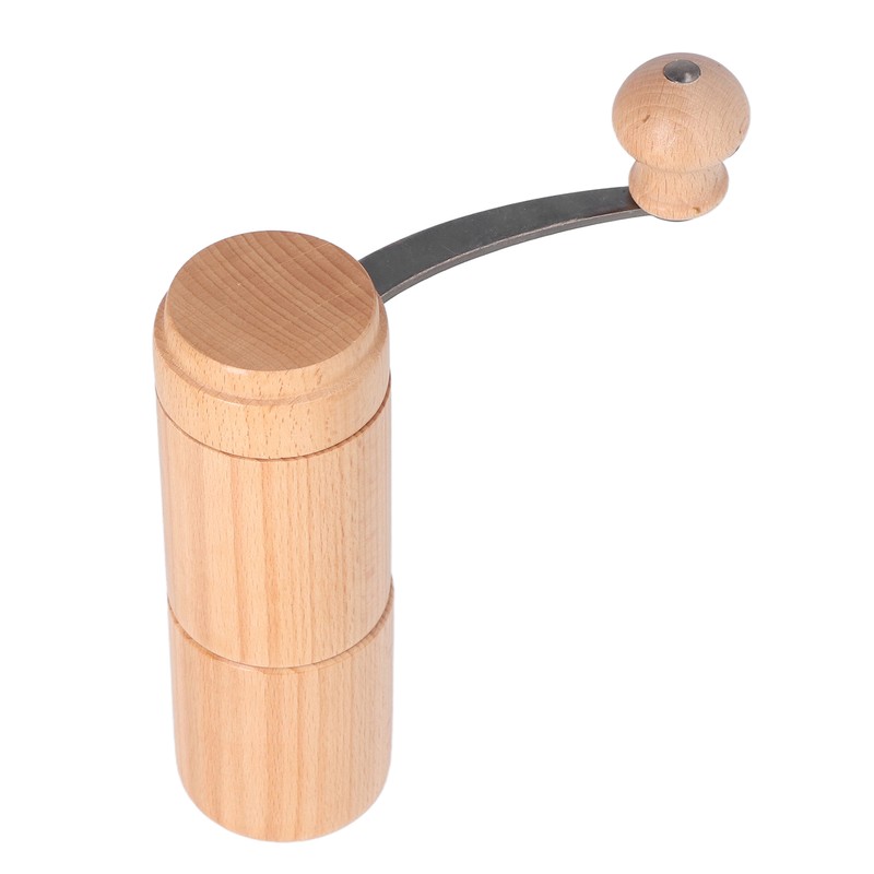 Manual Coffee Grinder Adjustable Detachable Beech Wood Stainless Steel Core