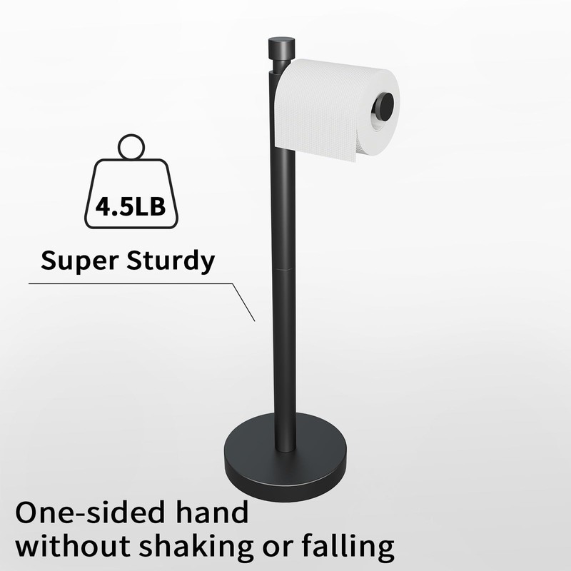YUMORE Toilet Paper Holder Stand Freestanding, Weighted and Sturdy Matte
