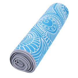 Printed Yoga Mat Towel Non Slip Travel Yoga Fitness Mat Pad Cover Foldable Lightweight Sweat Absorbent Workout Mat for Pilates Yoga Thick Yoga Mat Cover Pad for Home Gym Studio with Free Carrying Bag