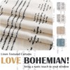 TOPICK Boho Kitchen Linen Tier Curtains 24 Inch Length Bohemian