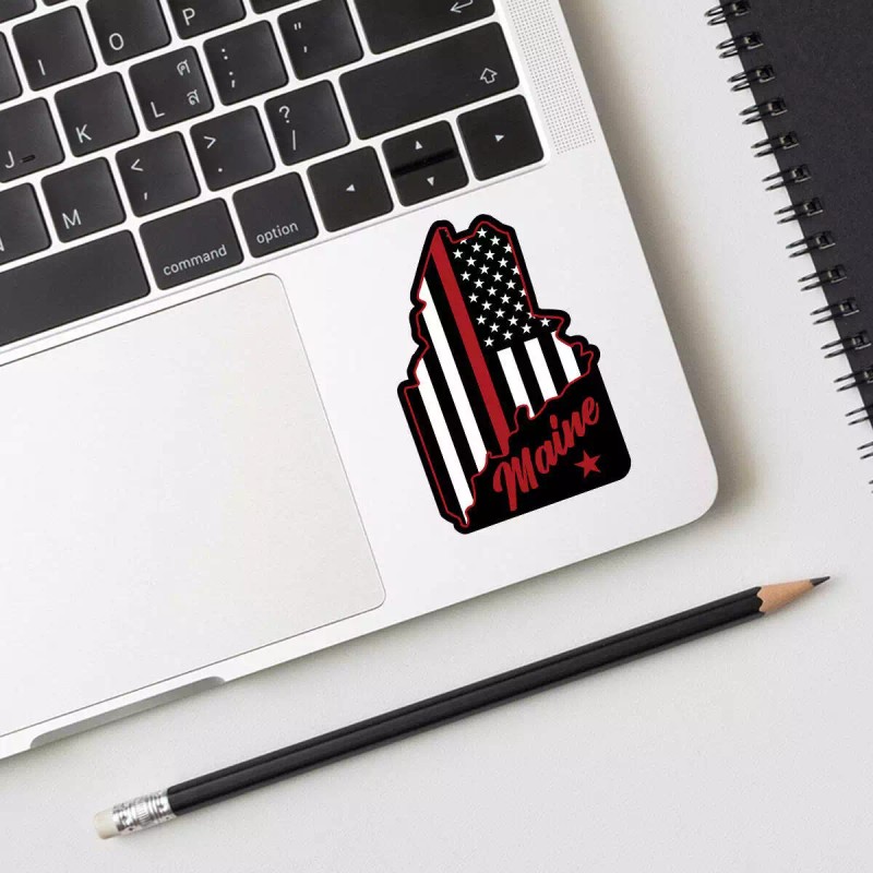 RetroPlanet Maine Supports Firefighters Die Cut Vinyl Sticker
