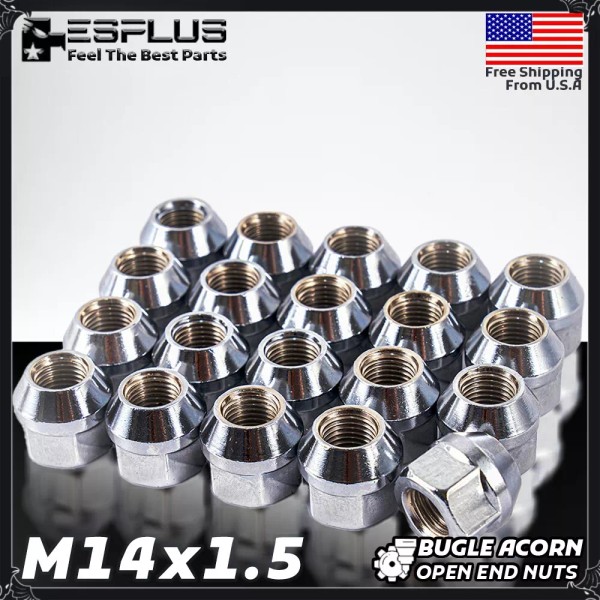 ESPlus 32Pc Chrome M14x1.5 Open End Lug Nut 3/4" Fit