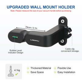 LANMU Upgraded Wall Mount Holder with Cable Clip Compatible with Shark IX141 IZ362H Pet Cordless Stick Vacuum, Ultracyclone CH951, Compatible with Bissell 2390A Pet Hair Eraser Handheld Vacuum