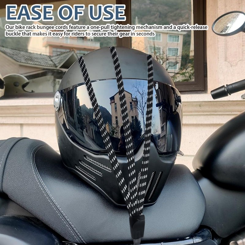 4 Pcs Bike Luggage Straps with Hooks, Elasticated Straps with