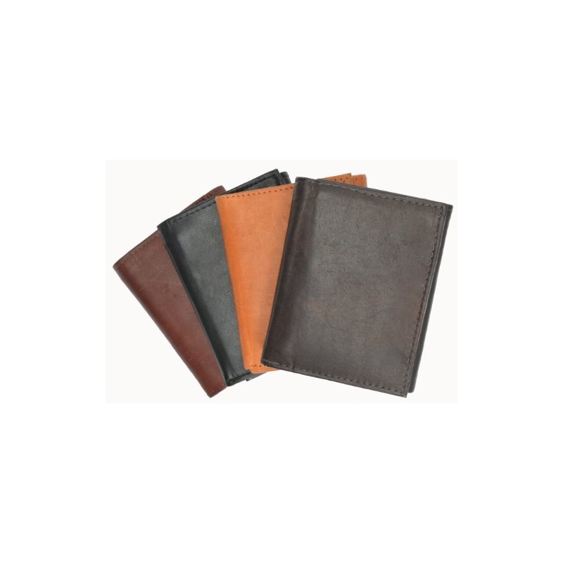 MARSHAL New RFID Blocking Men's Leather Trifold Wallet (Burgundy)