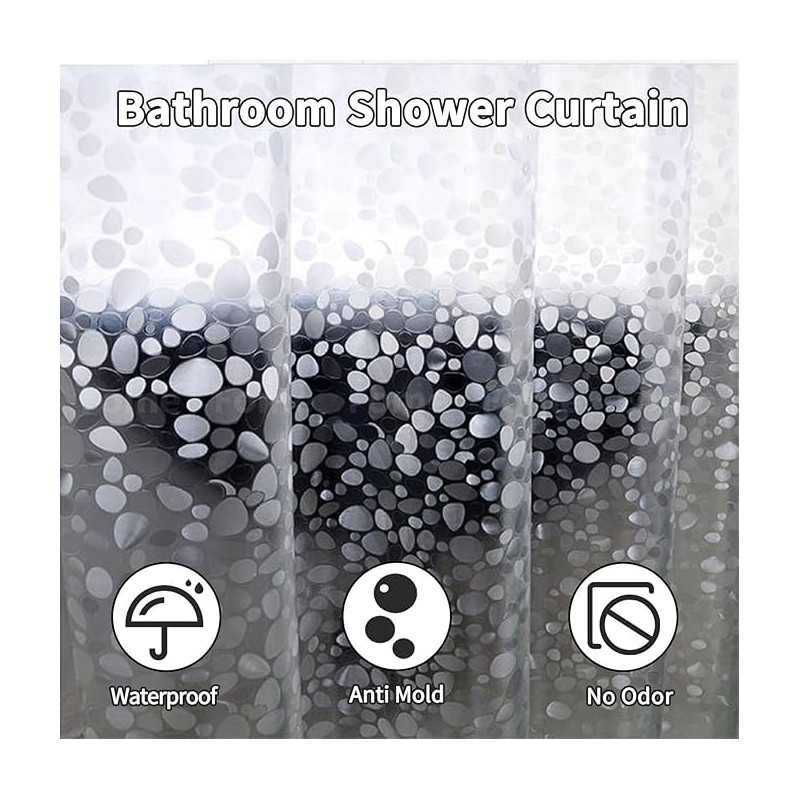 Mulukhak Shower Curtains Mould Proof Resistant - Semi Clear Shower