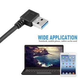 XXONE USB 3.0 Extension Cable - A Left & Right Angle - Male to Female - Pack of 2 (Black-Up Down Angle)