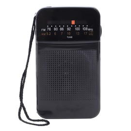Portable AM FM Radio Black Color Headset Pluggable Built in Loud Speaker AM FM Transistor Radio