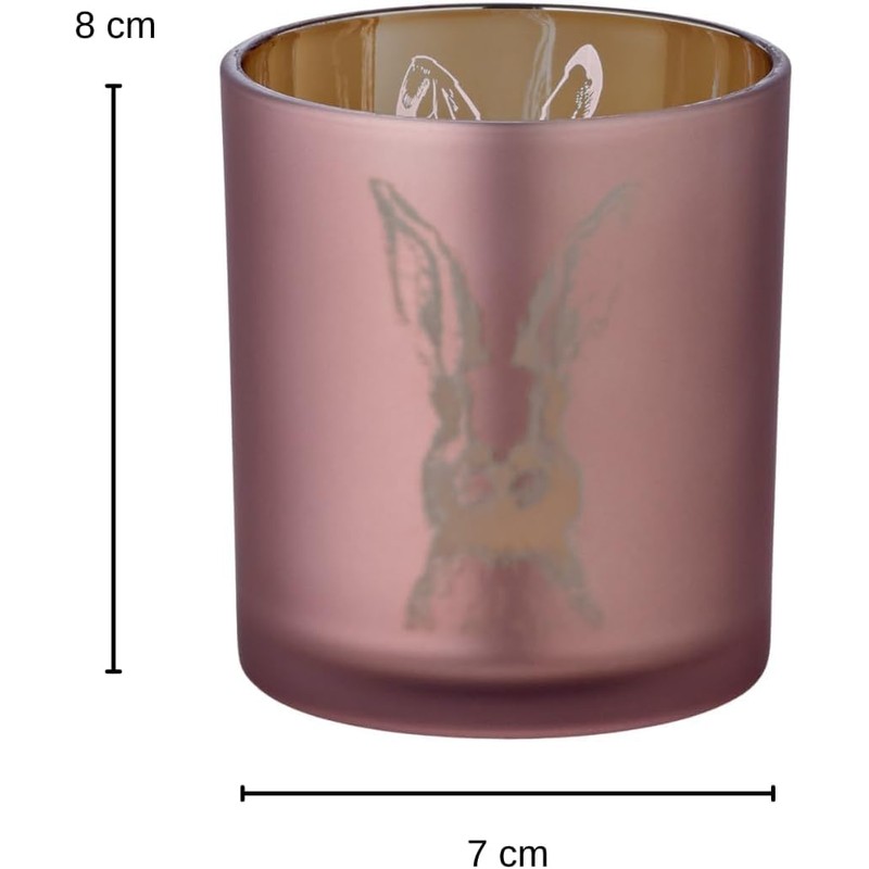 EDZARD Set of 2 Tea Light Holders Rabbit Design Height