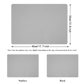 Silicone Placemats Set of 4, Heat-Resistant Placemats,Non-Slip Table Mats, Foldable Placemats, Easy to Clean, Dustproof, Perfect for Indoor & Outdoor Dining, 12.6 x 17.7 inches by Siliconty(Gray)