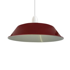 LEDSone Easy fit Retro 36cm pendant Lampshade, Hanging Pendant Light Shade Easy Fit Various Type Indoor Lampshade loft Industrial style Metal Light shade (Red)