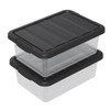 Yesdate 14 L Clear Storage Box with Black Lid, Plastic