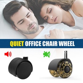 Office Chair casters,2 inch Replacement Desk Chair Wheels,Safe Quiet Rolling for Office Chair(Set of 5),Mute Rubber Rotating Desk Chair Caster Wheels, Safe for All Floors(Gold)