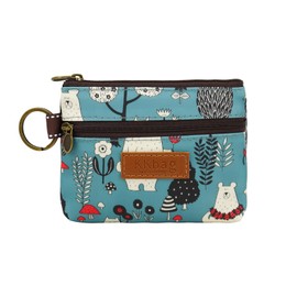 Energather Coin Bag, PU Leather Coin Purse for Women with Beautiful Cartoon Prints, Mini Purse with Key Chain Coin Purse with Zip for Lipstick, Keys, Green, S, Casual