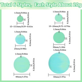 SUNNYCLUE 120G 6 Sizes Flat Round Sequin Paillettes Bulk Hole Sequins Plastic PVC Green Yellow Assortment Iridescent Applique Art Loose Sequins for Sewing Crafts DIY Embroidery Ornaments Supplies