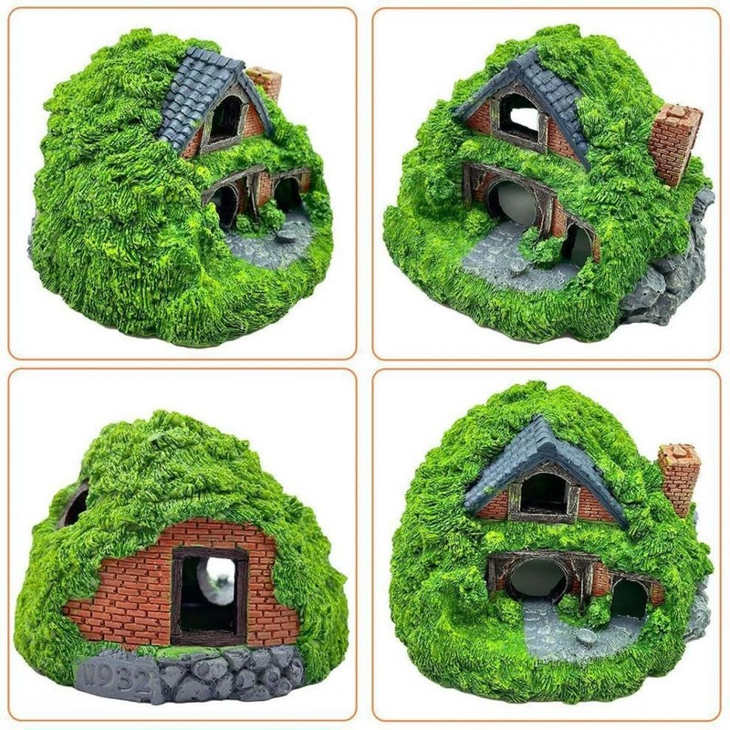 GOFYLIN Fish Tank Decorations kit, Aquarium Decor Hobbit House x