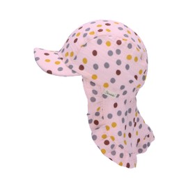 Sterntaler Unisex Children's Peaked Cap Neck Scarf Dots Children's Hat, pink, 47