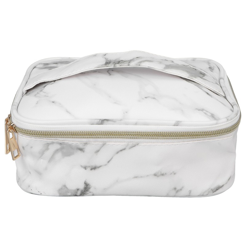 3Pcs Women Cosmetic Bag Marble Print Makeup Case Storage Handbag