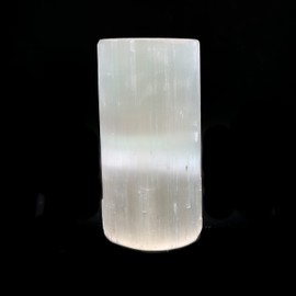 Soul Sticks Selenite Crystal Lamp Tower with White Glow for Cleansing and Health Benefits Made in Morocco (Round 6 Inch)