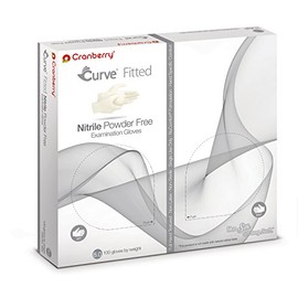 Cranberry USA Cranberry Curve Fitted White Nitrile Exam Gloves, Pack of 100, Size 8.0, 3.5 Mil