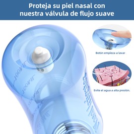 Botella Para limpieza de nariz,30 sobres de mezcla de enjuague nasal,sinusitis kit para lavado nasal,Limpiador de Nariz a Presión,para Alivio Congestión Nasal y Limpieza Nasal. (Estilo Ⅰ)
