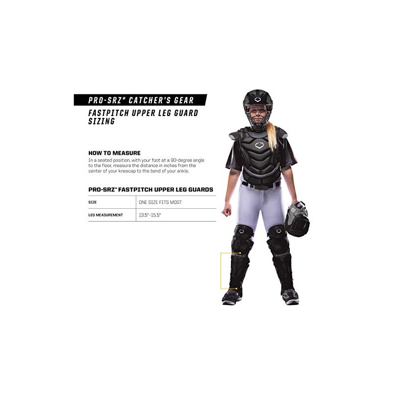 Evoshield Pro-Srz™ Upper Leg Guards - Black, Fastpitch [13.5-15.5"]