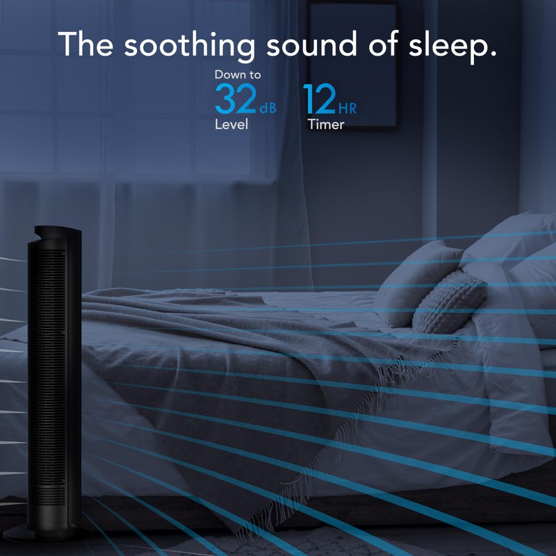 Vornado OZI42DC Tower Fan with Remote and Timer, Oscillating Standing